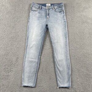 Pistola Jeans Womens 27 Arielle Skinny Scissor Cut Raw Hem Light Wash Denim